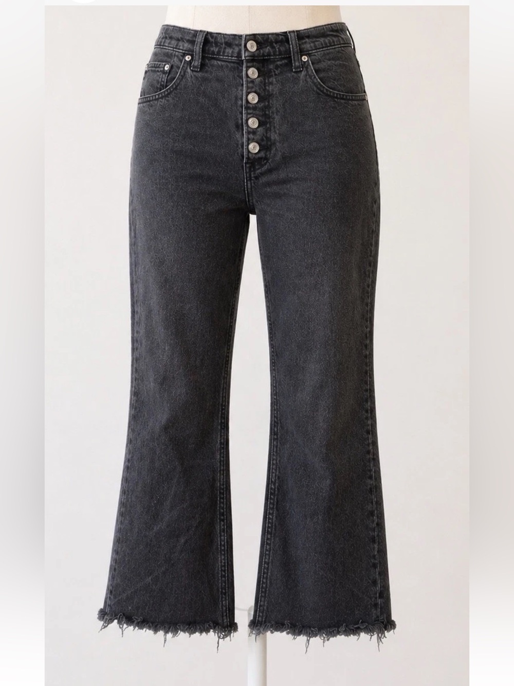 Abercrombie High Rise Kick Flare Jeans Women’s 31 Black Button Fly